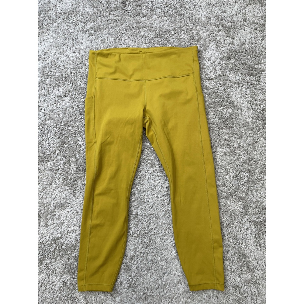 Athleta Ultimate Stash Pocket 7/8 Tight Leggings Womens Large Yellow Ankle
